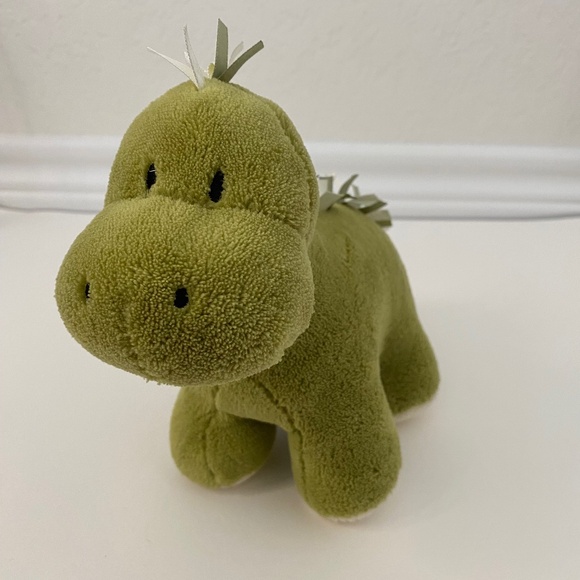 Rare Little Jellycat Green Dinosaur Plush Brontosaurus Stuffed Ribbons 11.5" - Picture 1 of 9